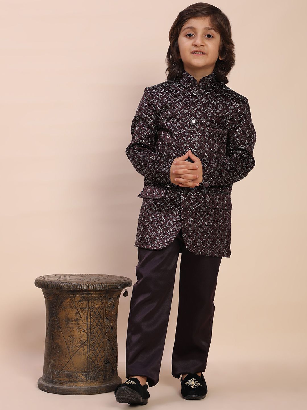 Pro-Ethic STYLE DEVELOPER Boys Embroidered Sherwani Set-image-20
