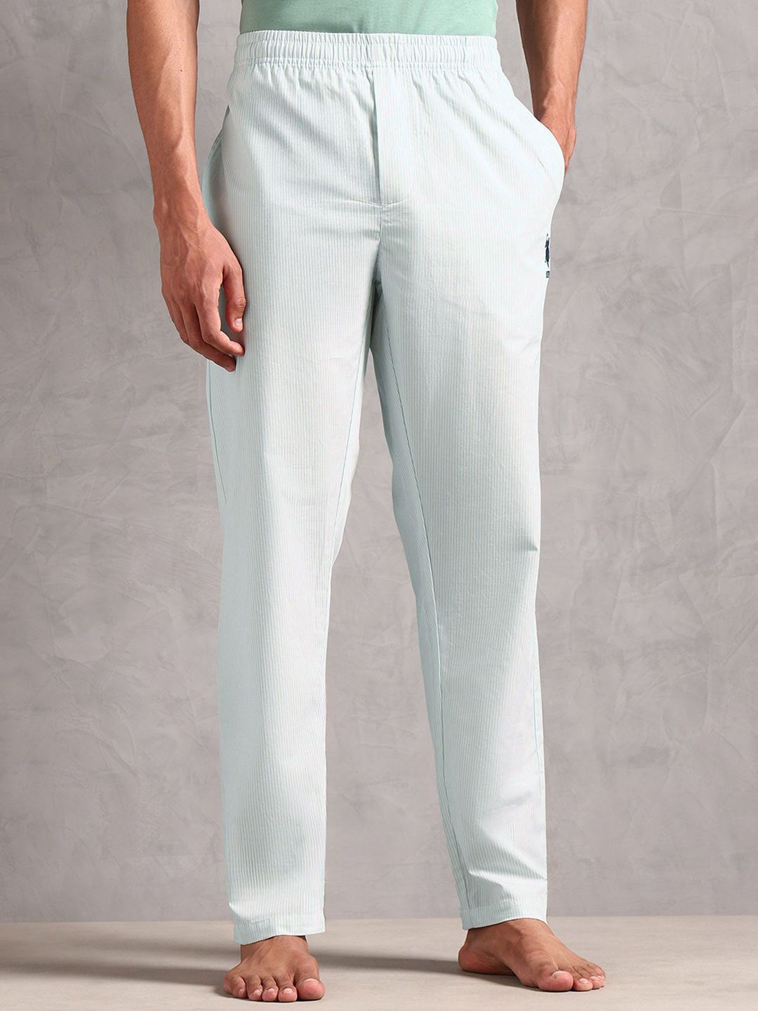 U.S. Polo Assn. Men Striped Pure Cotton Mid-Rise Lounge Pants-picture-13