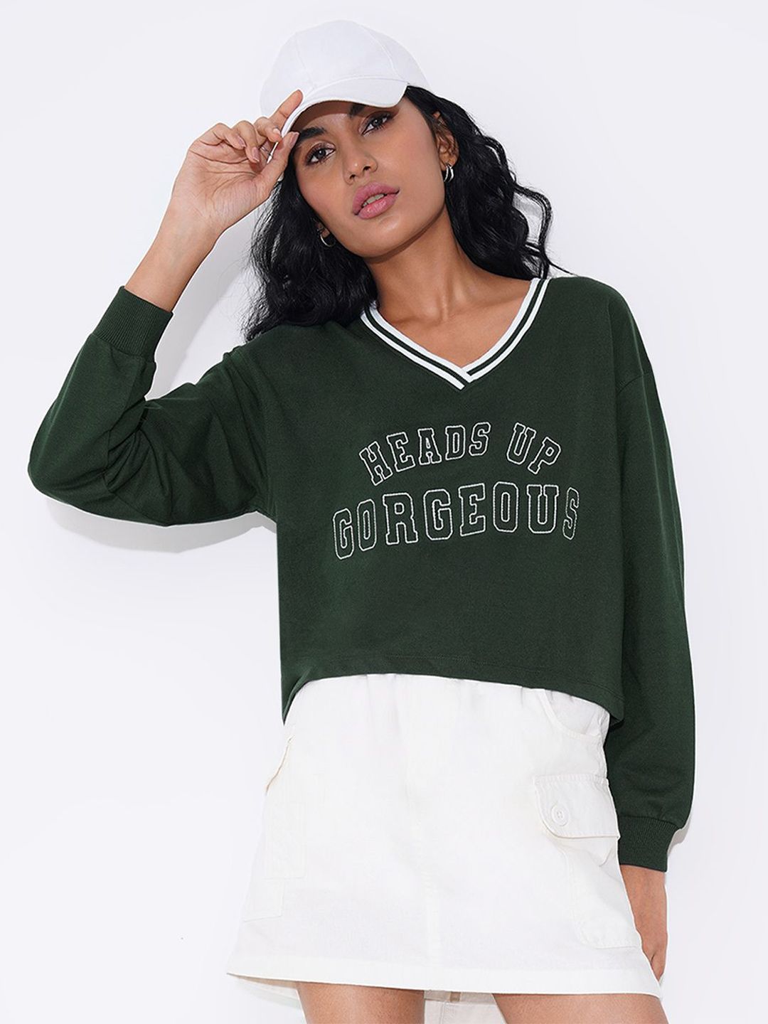 People Women Typography Printed V-Neck Pullover-picture-22