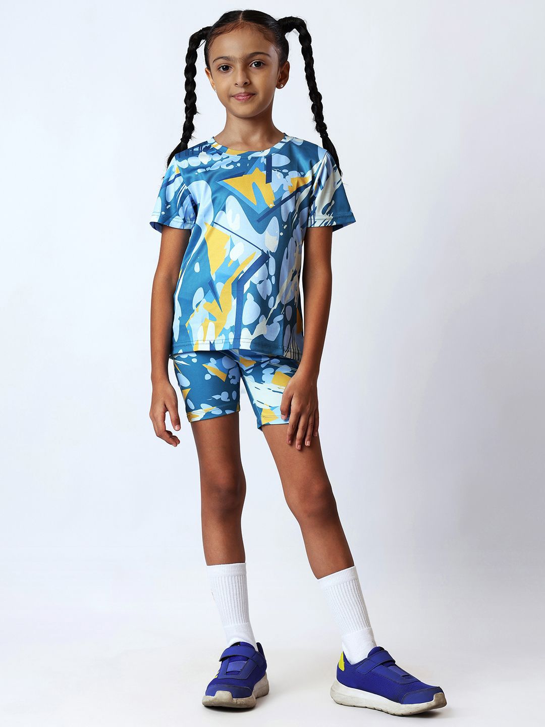 UMILDO Girls Printed Short Sleeves T-shirt With Shorts-picture-22