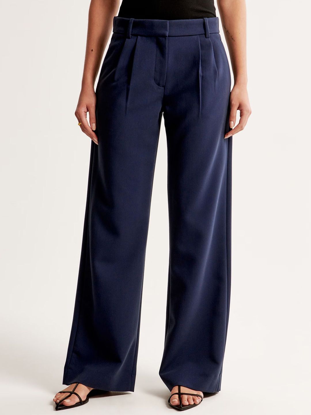 FNOCKS Women Relaxed Straight Leg Loose Fit High-Rise Pleated Trousers-picture-12