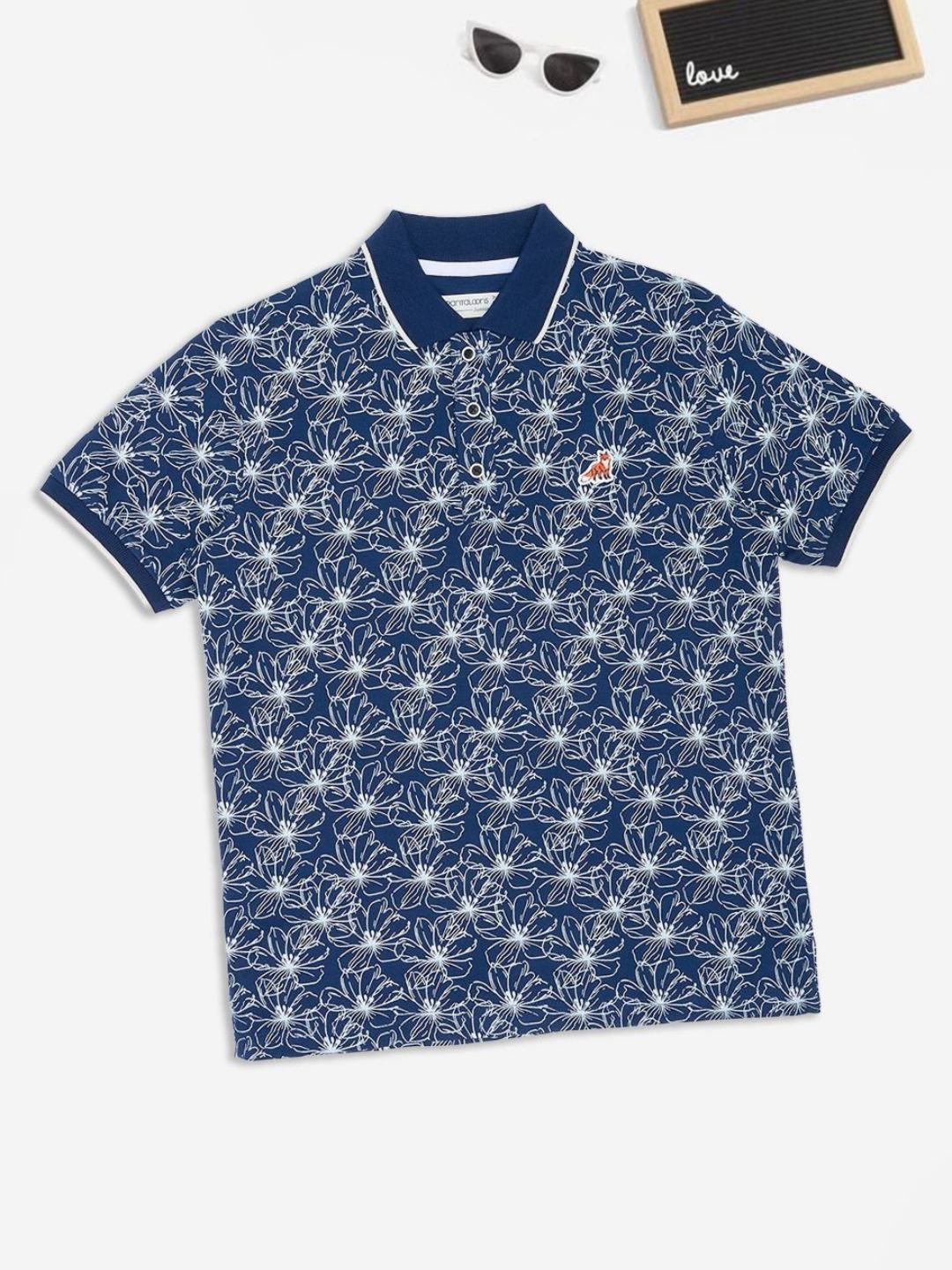 Pantaloons Junior Boys Floral Printed Polo Collar Pure Cotton Pocket T-shirt-picture-23