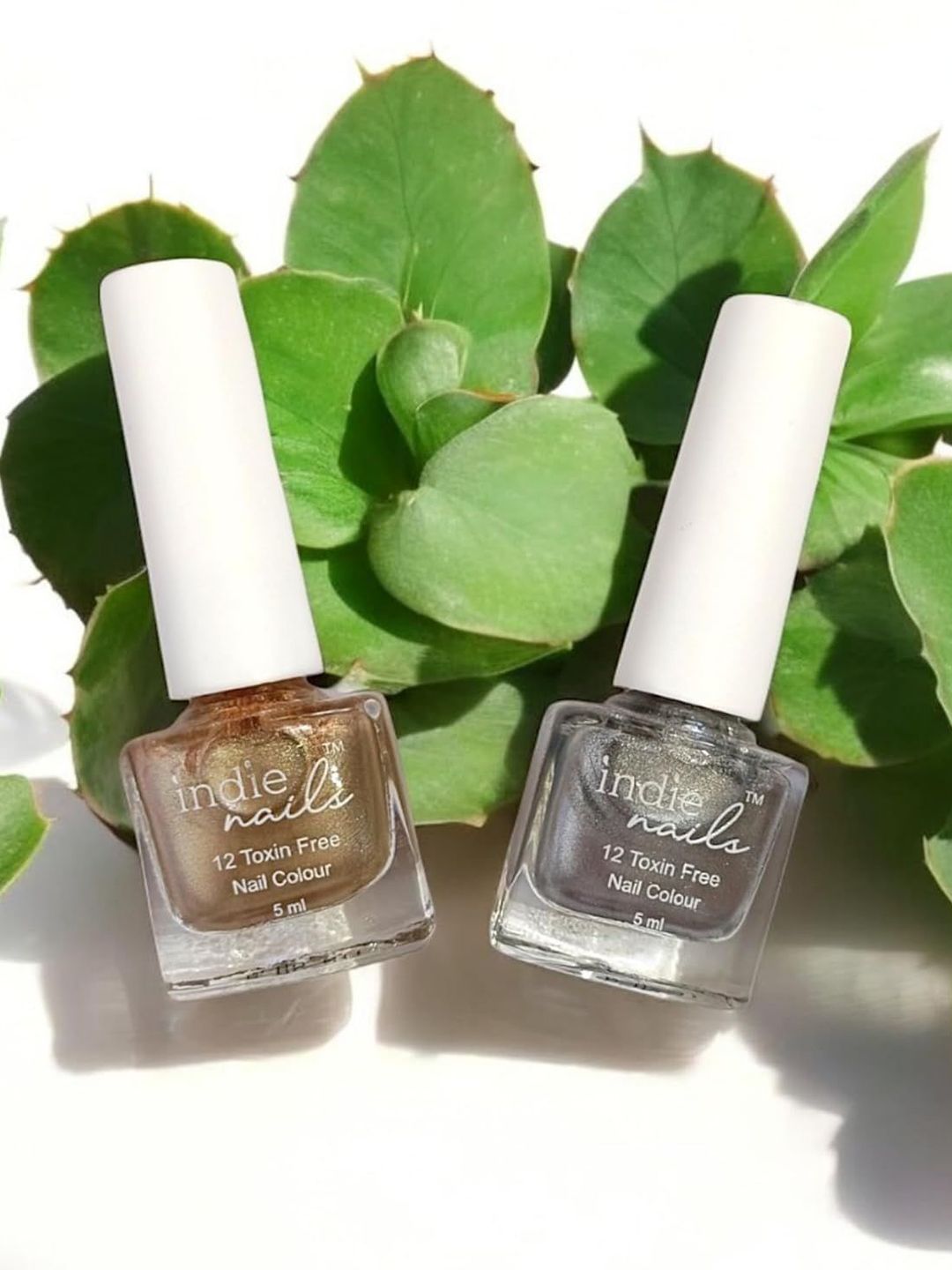 Indie Nails Pack of 2 Vegan Nail Lacquer Set - Pack of 2 (Gold & Silver)-image-32