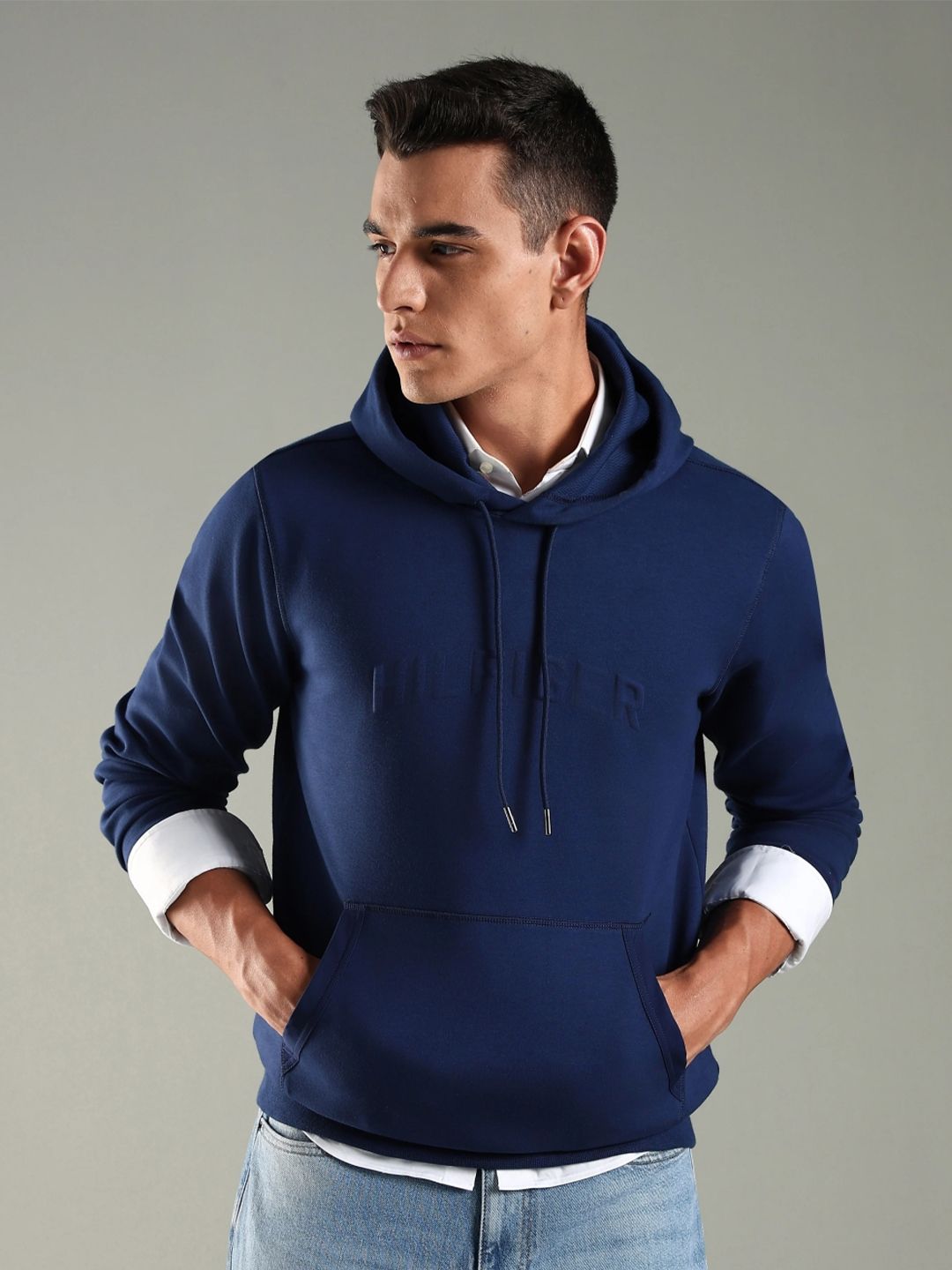 Tommy Hilfiger Europe Men Brand Logo Printed Hooded Pullover Sweatshirt-picture-36