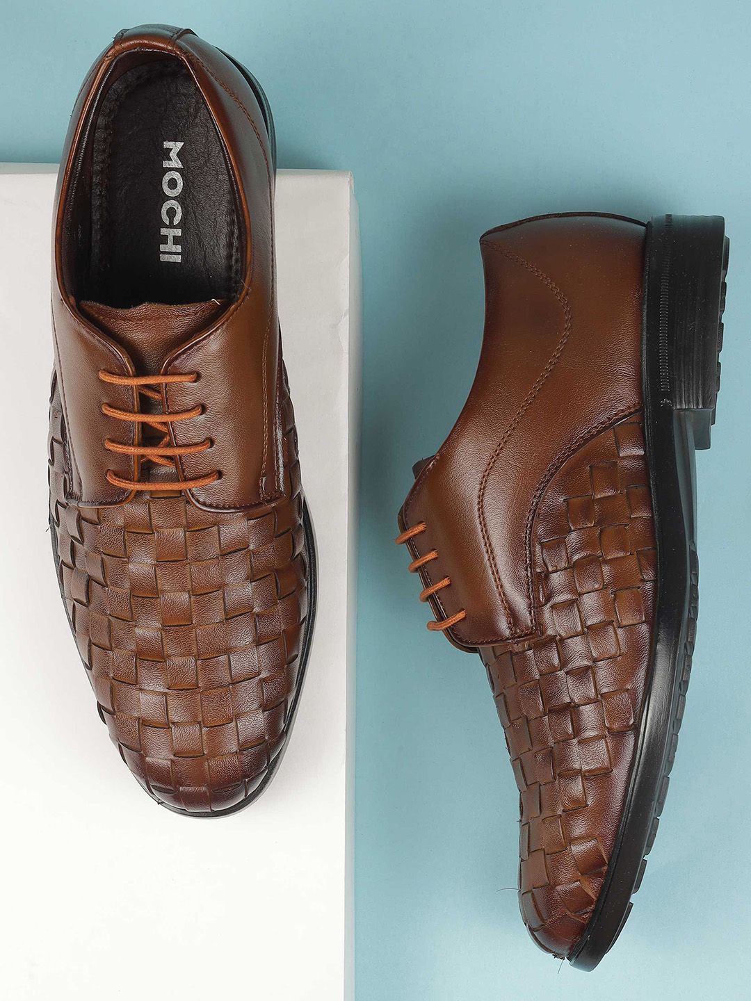 Mochi Men Textured Leather Formal Brogues-picture-15