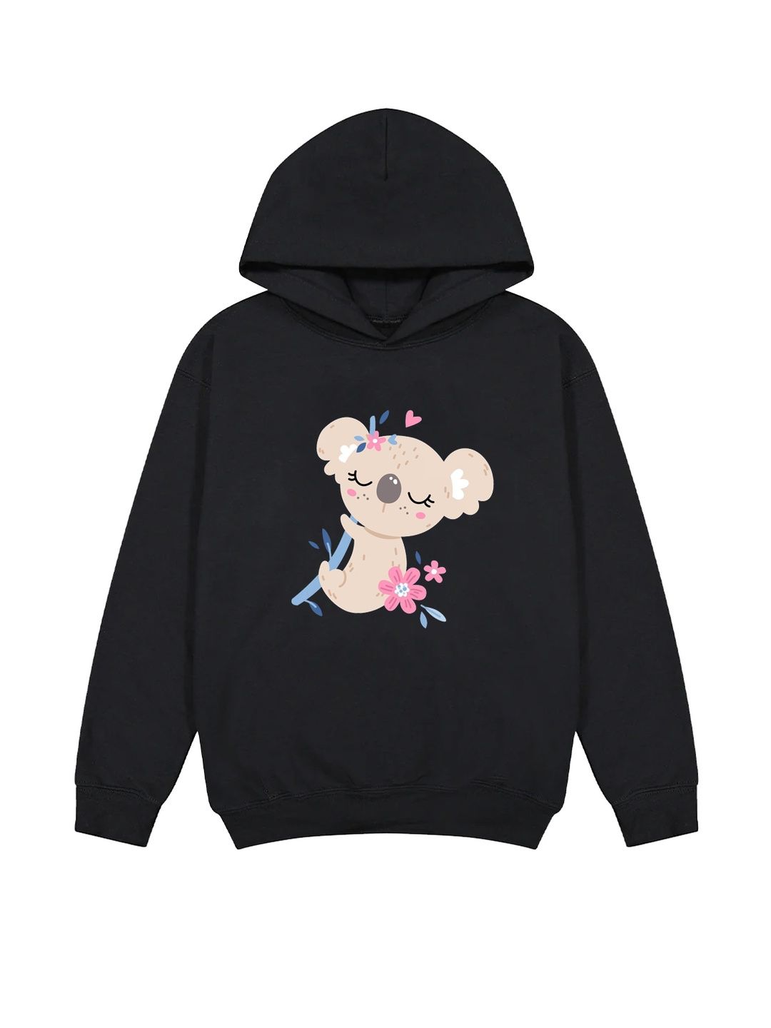 ARYA Kids Black Solid Animal Printed Hooded Sweatshirt-picture-31