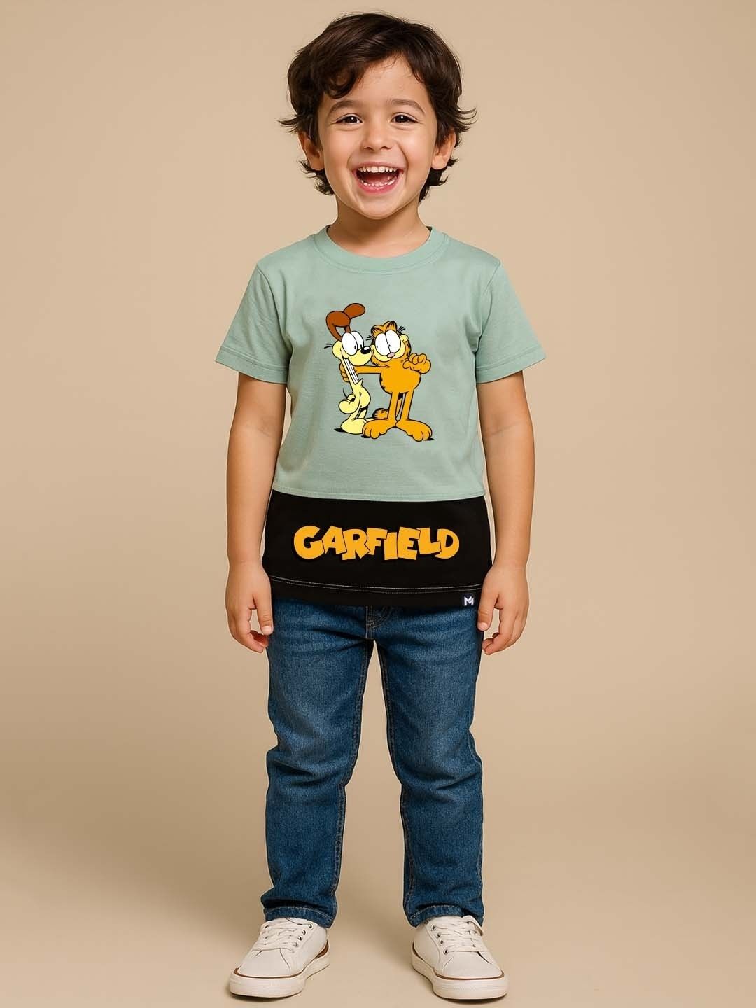 YK X Minute Mirth Boys Garfield Printed Cotton T-shirt-picture-5