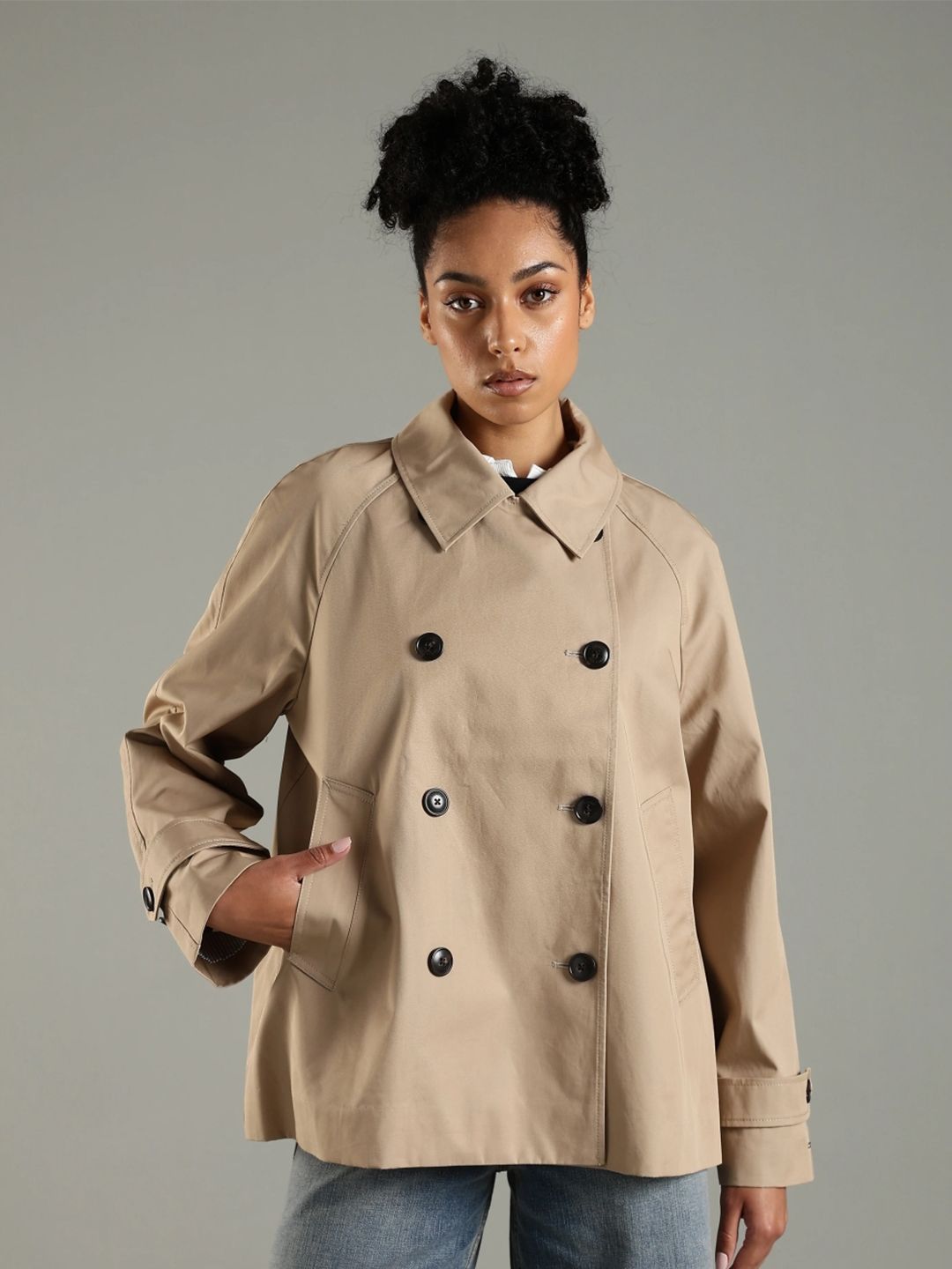 Tommy Hilfiger Spread Collar Cotton Open Front Jacket-image-24