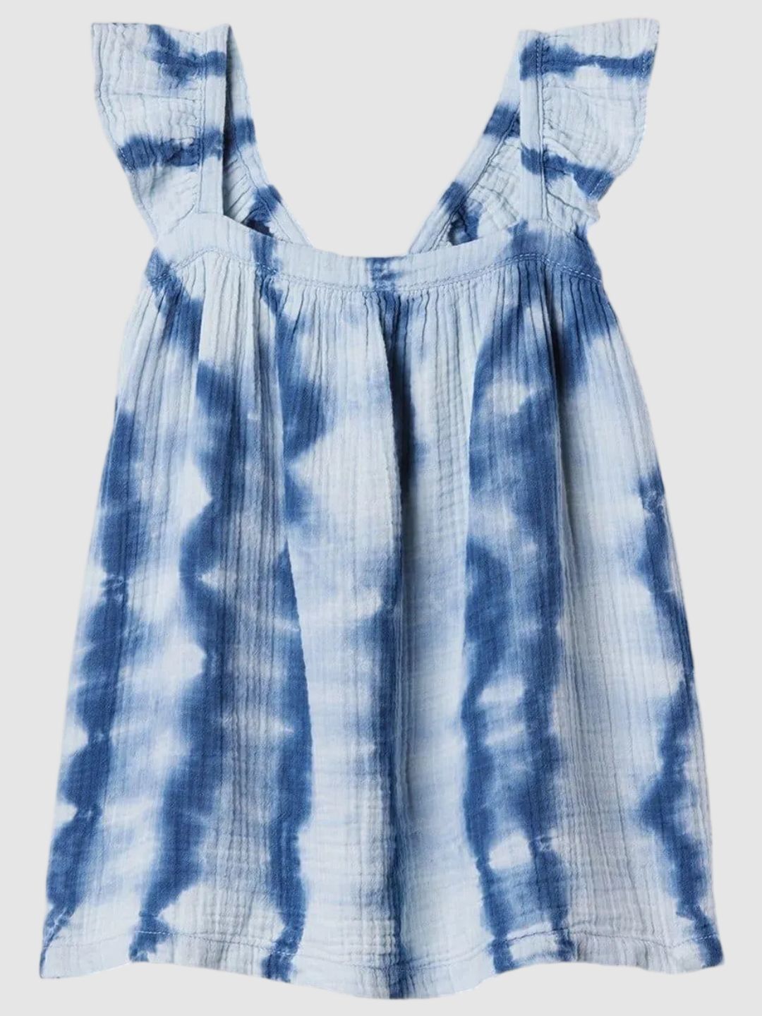 GAP Girls Tie-Dye Pure Cotton Square Neck Ruffle Shift Dress-picture-10