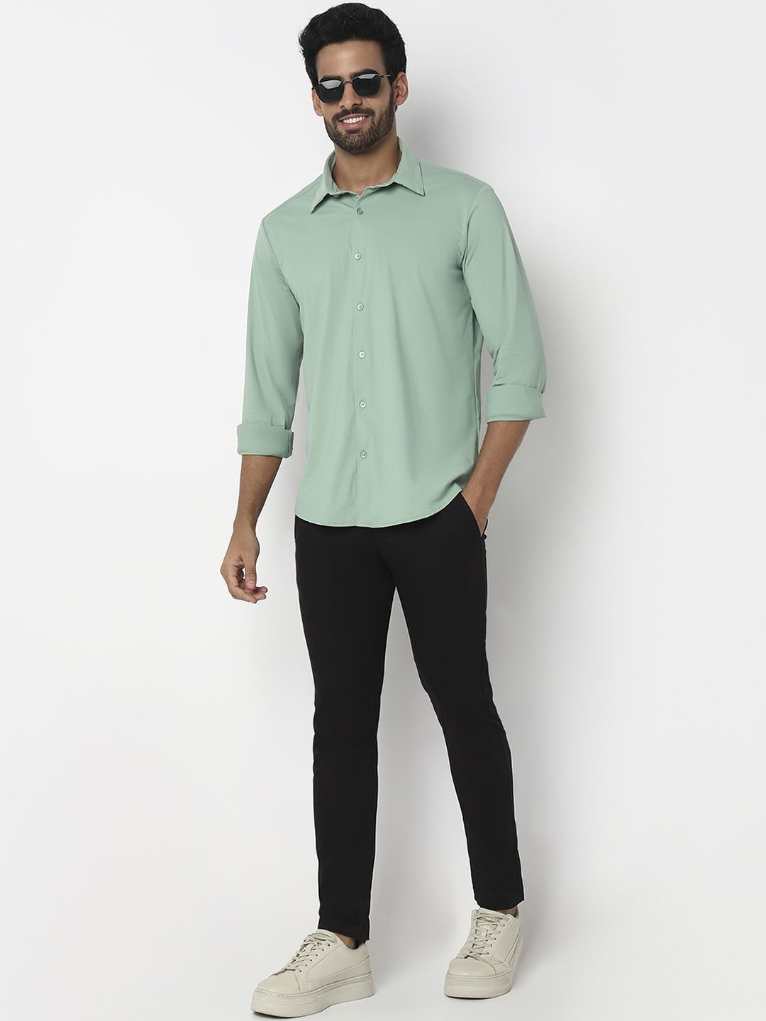 SPYKAR Men Green Tight Slim Fit Casual Shirt-picture-18