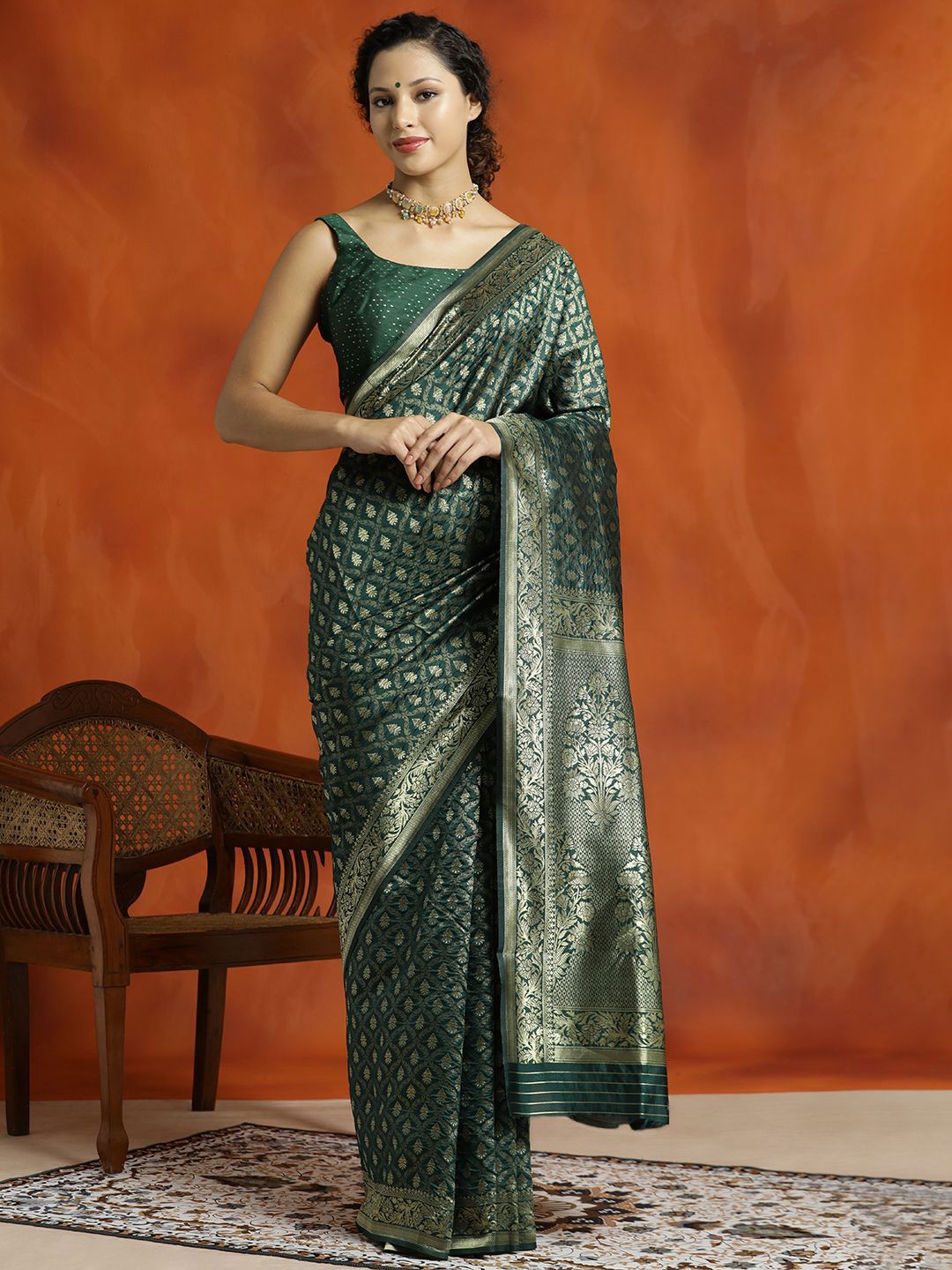 Desi Fusion Woven Design Zari Banarasi Saree-picture-22