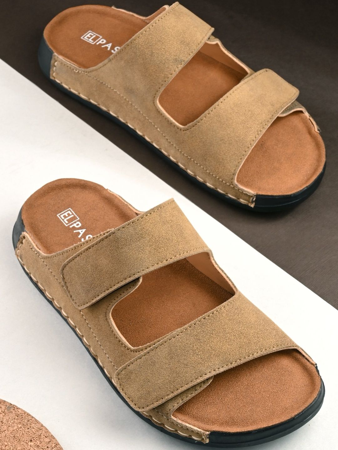 El Paso Men Camel Comfort Sandals-picture-53