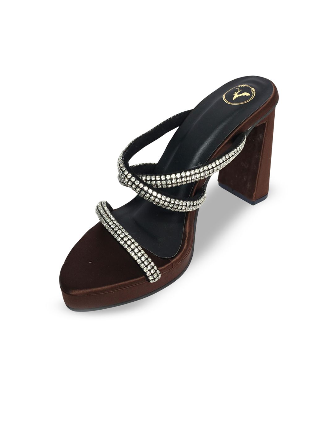 Sana K Luxurious Footwear Women Embellished Leather Party Block Heels-picture-36
