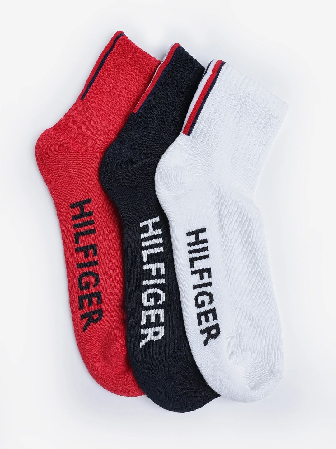 Tommy Hilfiger Men Pack Of 3 Patterned Cotton Calf Length Socks-picture-21