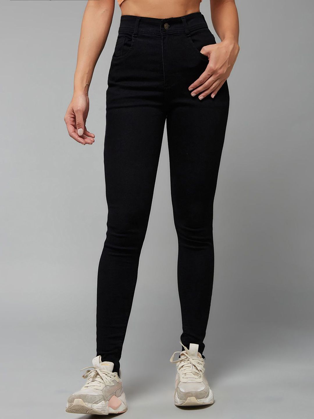 Miss Chase Women Slim Fit High-Rise Stretchable Jeans-image-10