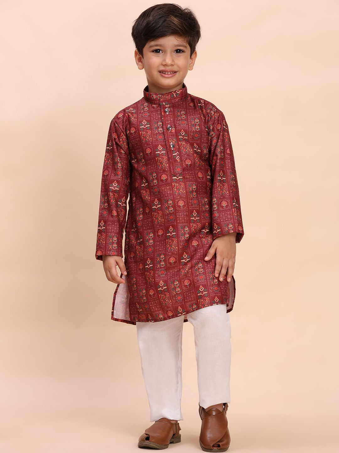 Pro-Ethic STYLE DEVELOPER Boys Paisley Printed Regular Pure Cotton Kurta with Pyjamas-picture-56