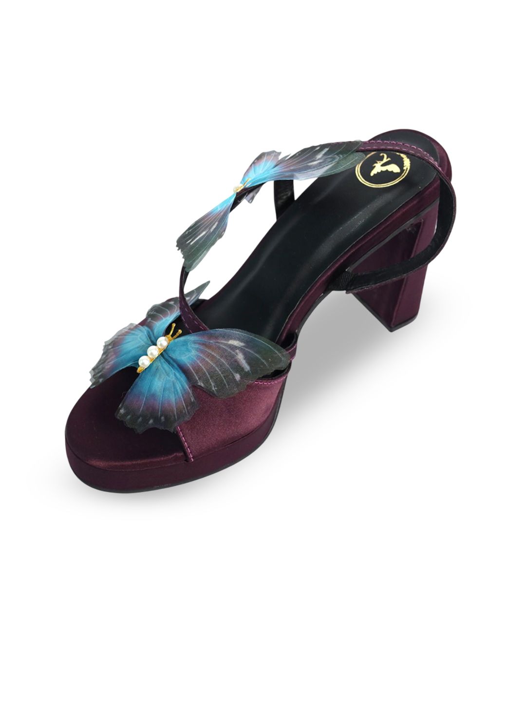 Sana K Luxurious Footwear Women Printed Leather Party Block Heel Sandals-image-11
