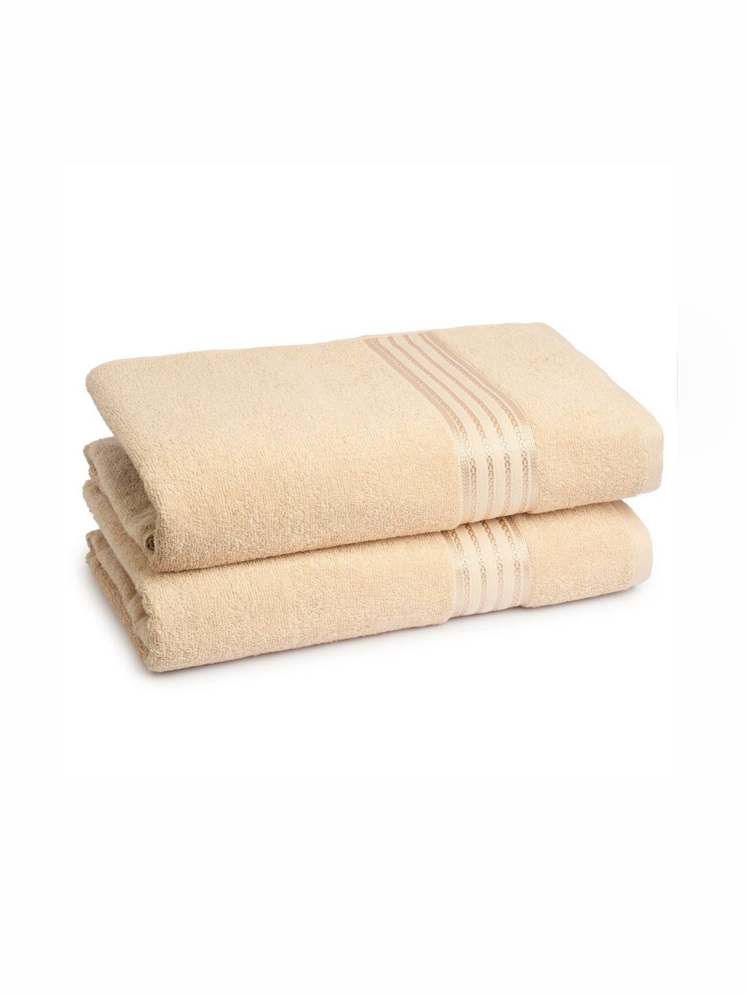 Himeya Beige 2 Pieces Pure Cotton 380 GSM Bath Towels-image-20