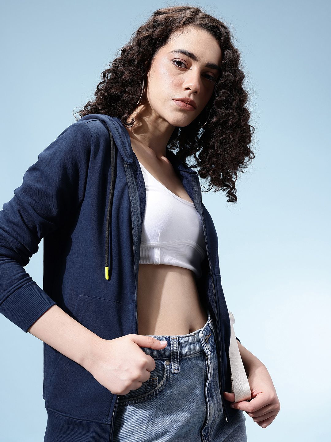 glitchez Placement Print Hooded Zip-Up Sweatshirt with Terry Inner-picture-13