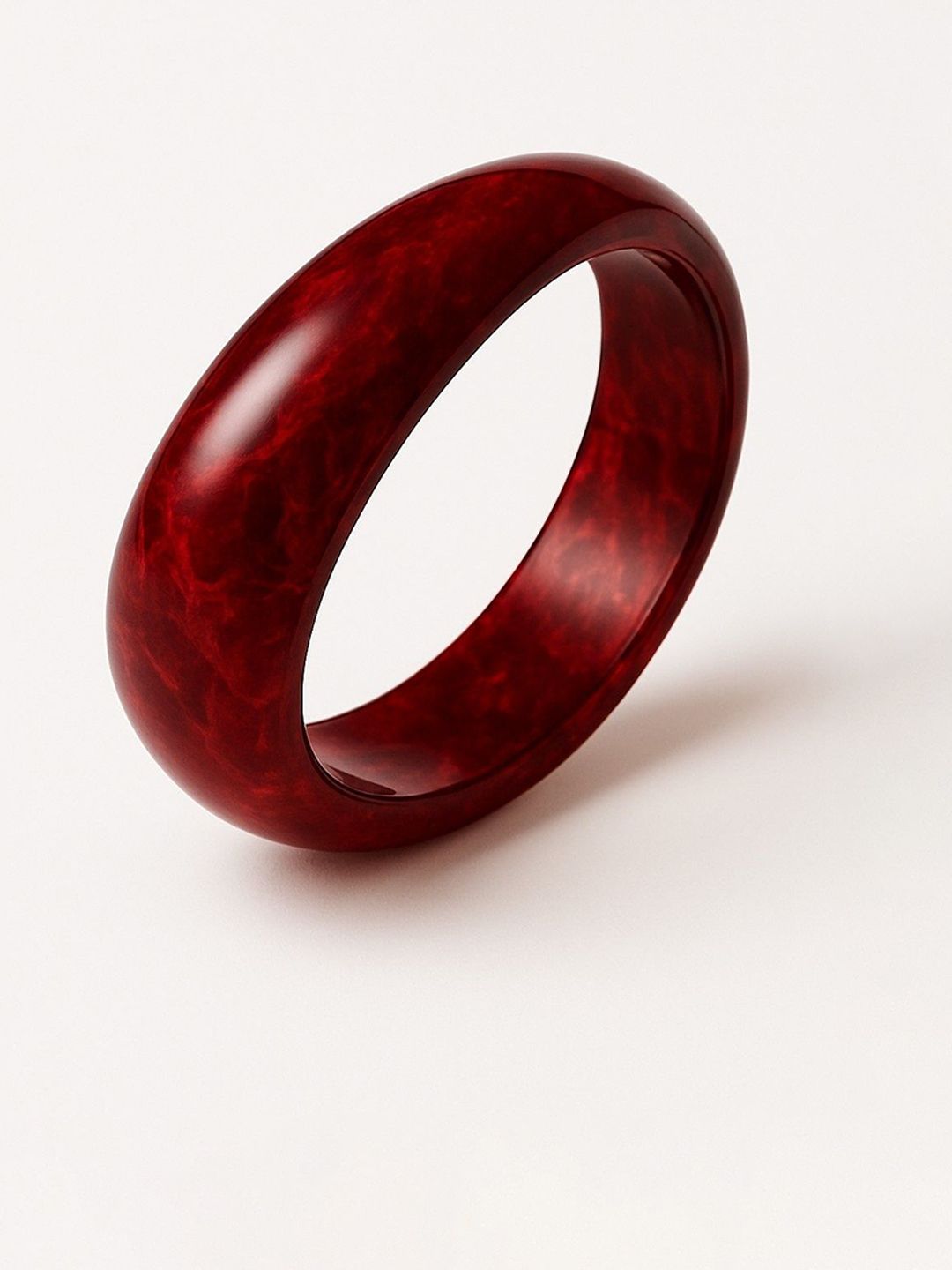 ATIBELLE Printed Round Shaped Glossy Fusion Minimal Bangle