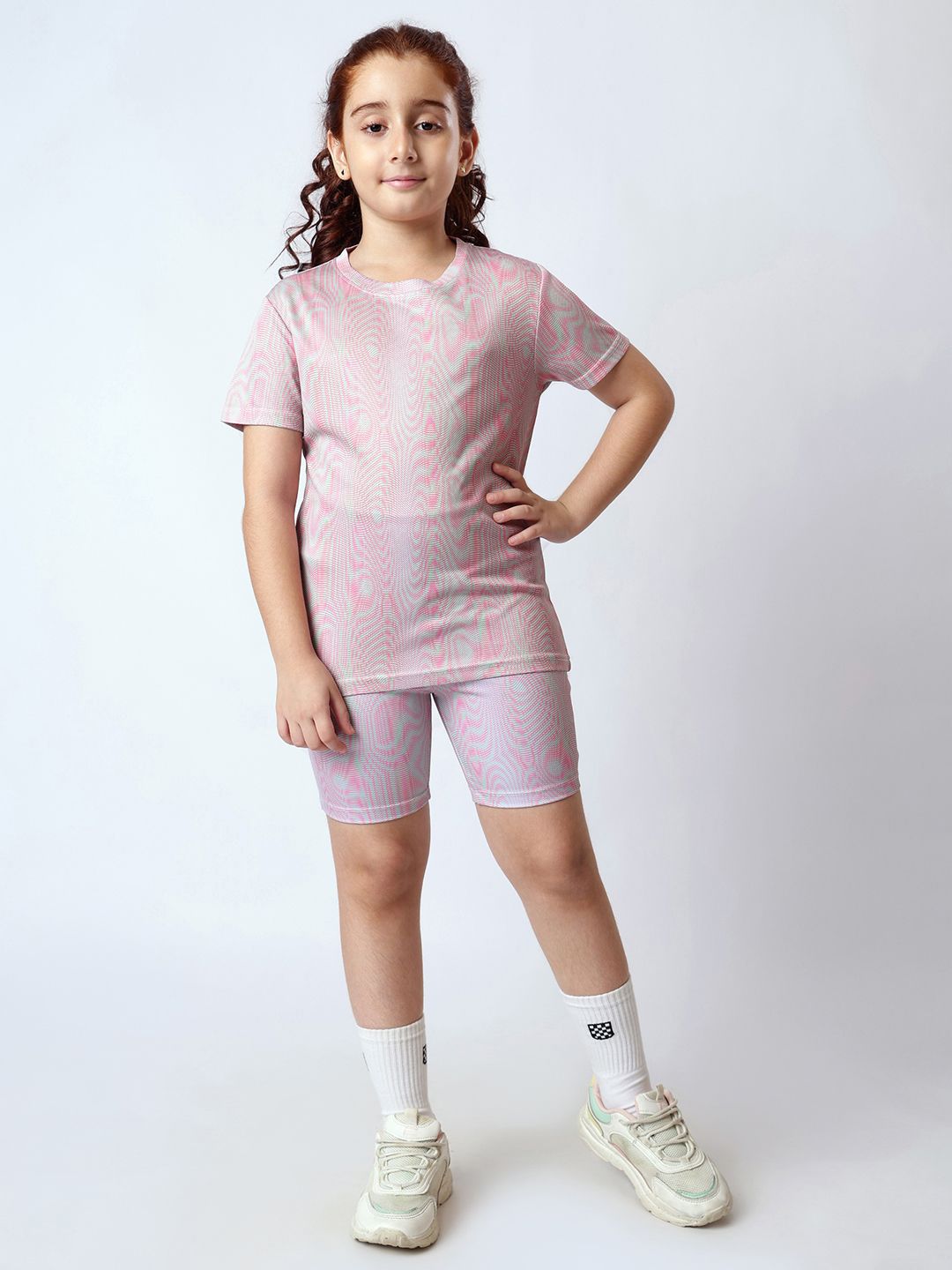 UMILDO Girls Printed Short Sleeves T-shirt With Shorts-picture-27