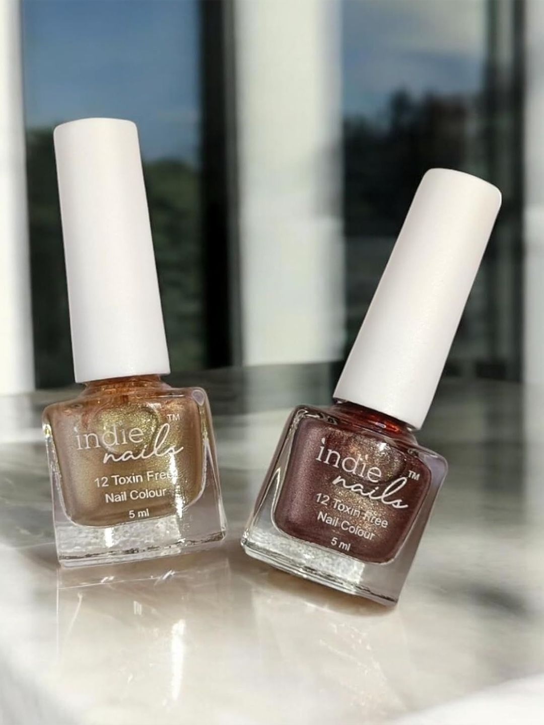 Indie Nails Women Bronzed Glow Set of 2 Glossy Finish Nail Polish-image-30