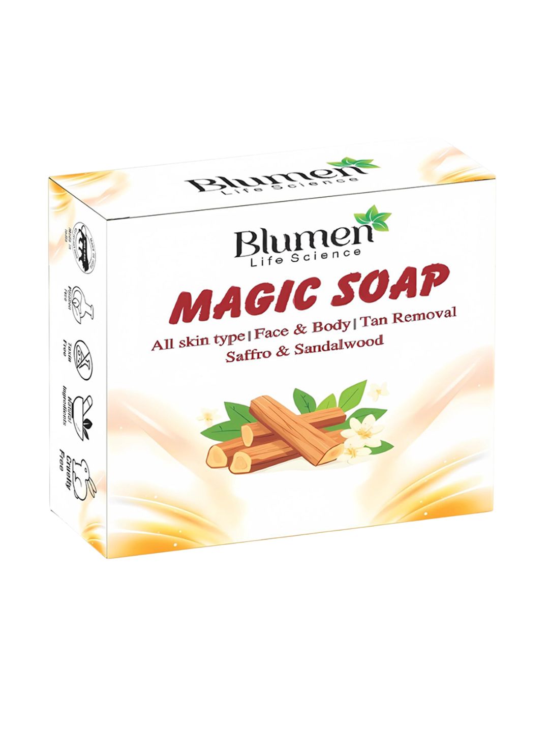 Spelcin Magic Handmade Tan Removal Sandalwood & Saffron Magic Soaps For Glowing-image-35