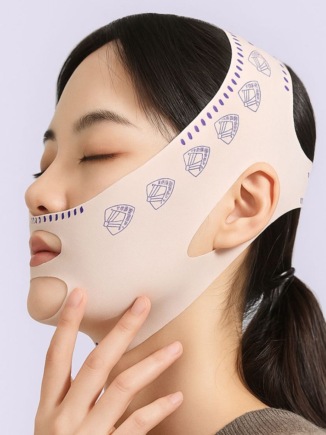 We3 Adults-Unisex Lycra fabric Double Chin Cheek Slimming Bandage