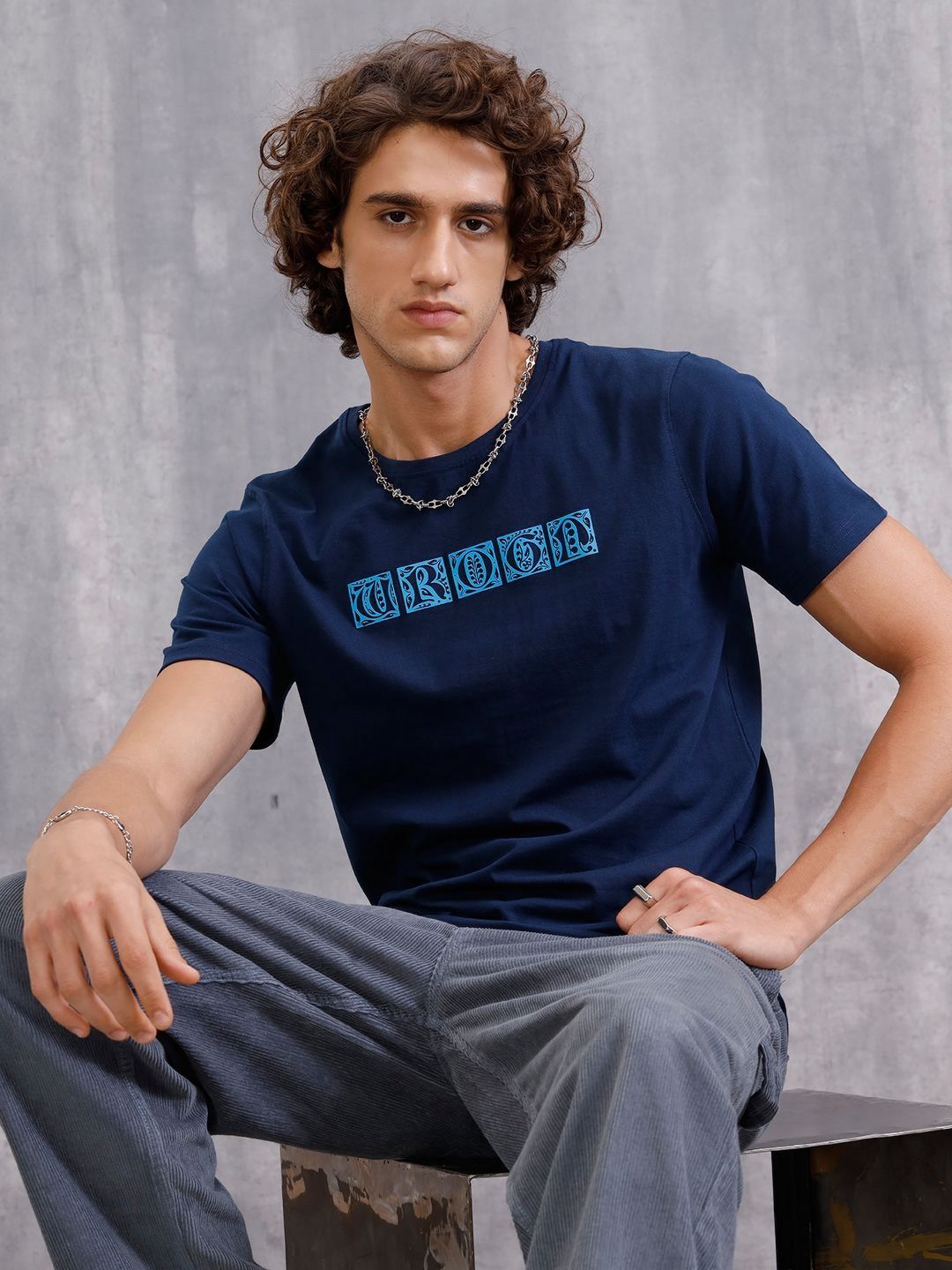 WROGN Men Typography Printed Round Neck Cotton T-shirt-picture-37