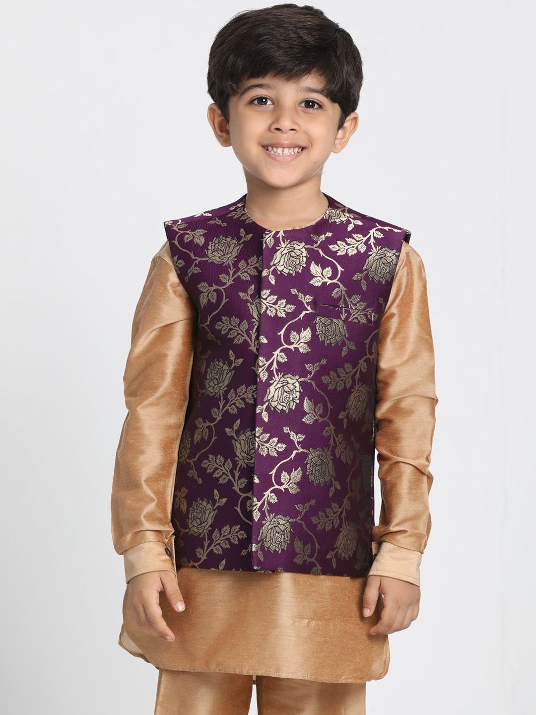 JBN Creation Boys Woven Designed Nehru Jackets-picture-35
