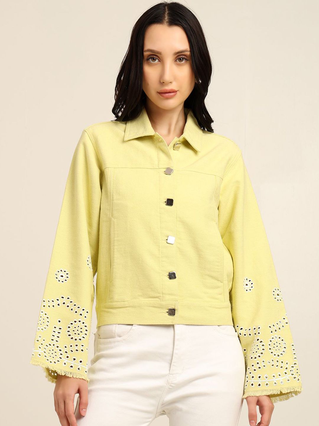 7OUNCE Women Geometric Tailored Jacket with Embroidered-picture-44