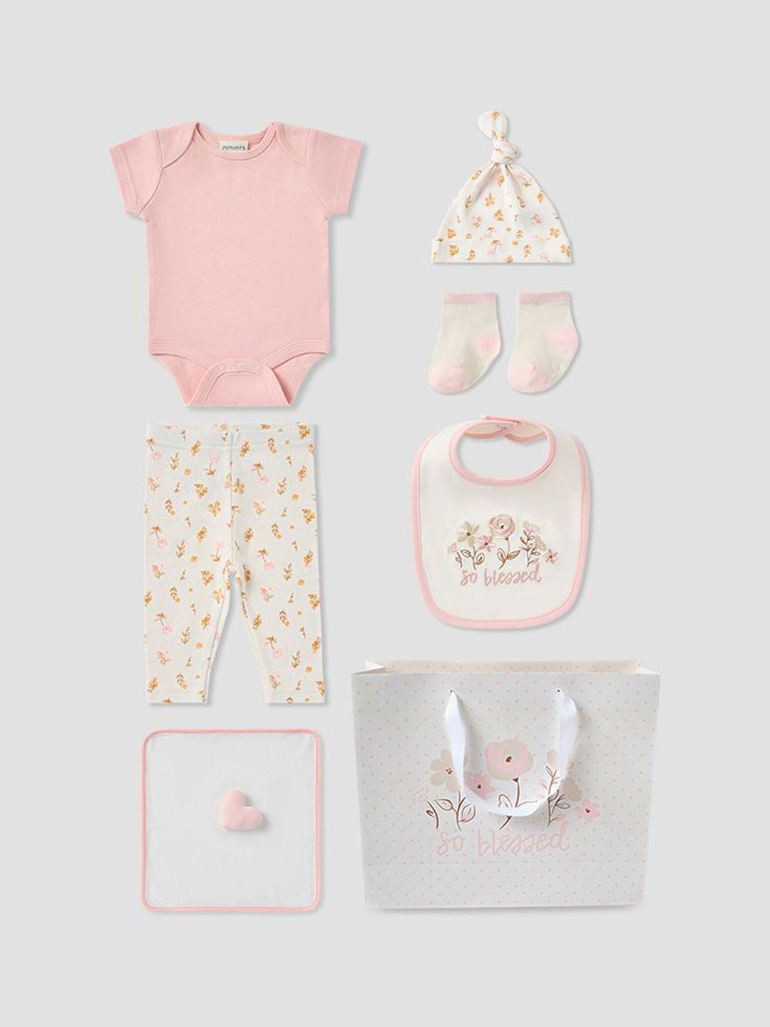 Juniors by Babyshop Infants Girls 8-Pcs Pure Cotton Baby Apparel Gift Set