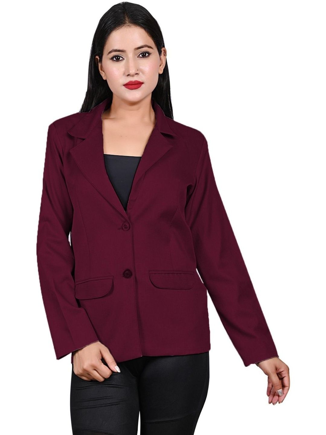 Naida Women Cotton Blend Single Breasted Blazer-picture-19