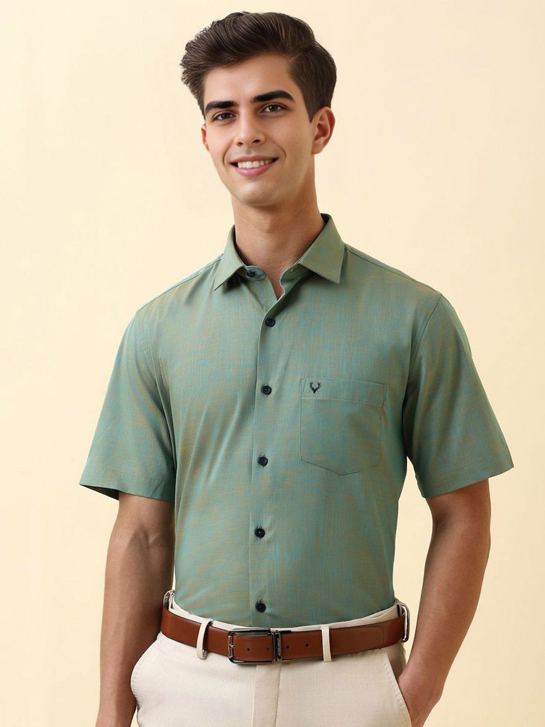 Allen Solly Men Solid Spread Collar Pure Cotton Formal Shirt-picture-33