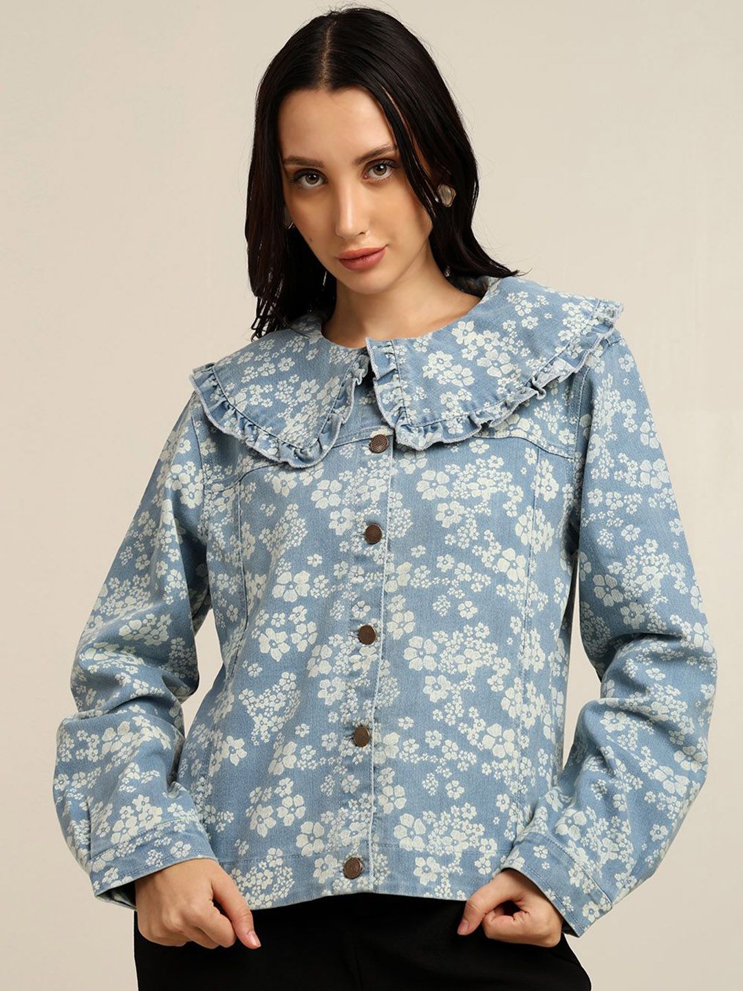 7OUNCE Women Floral Denim Jacket-picture-16