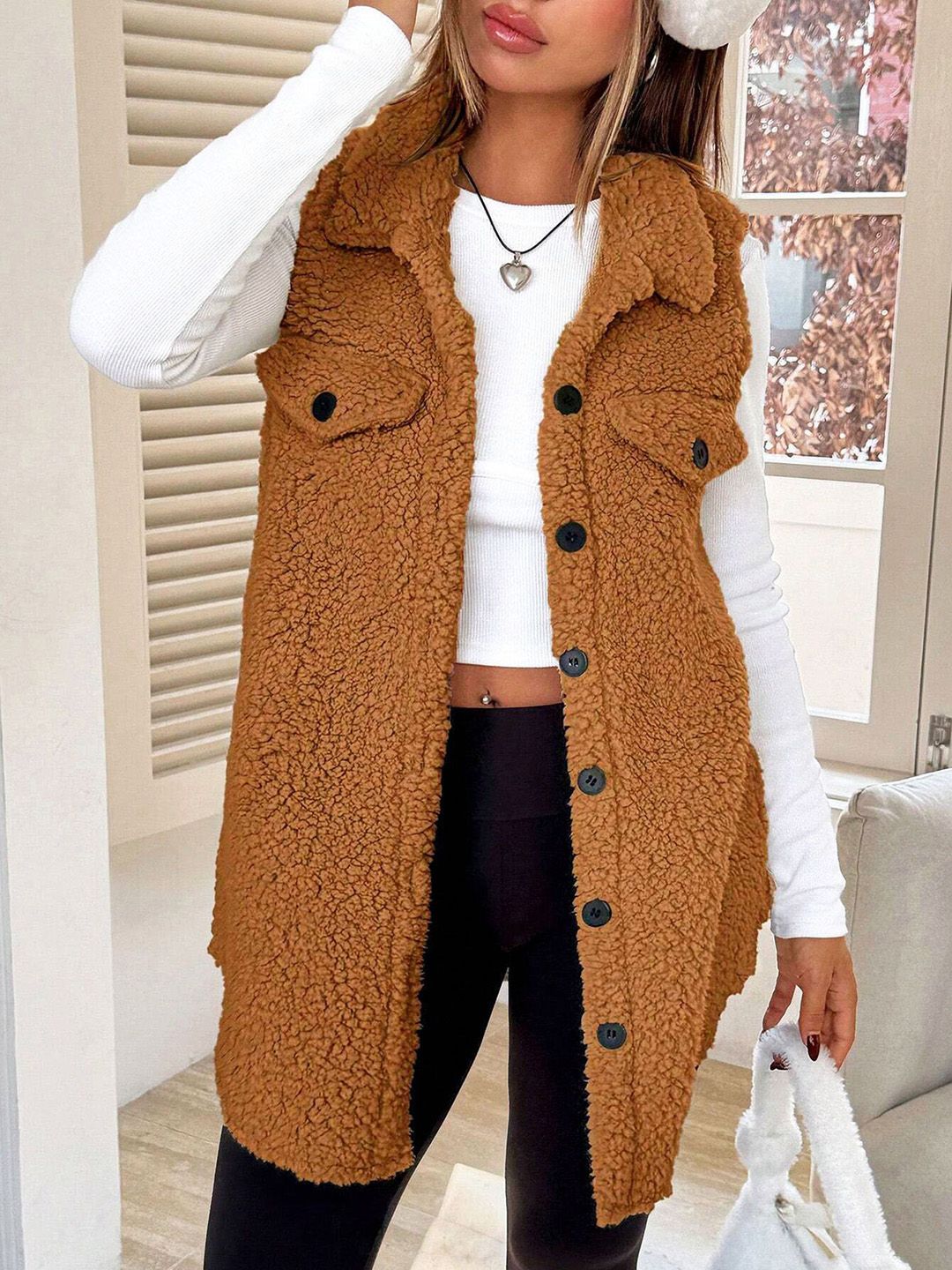 StyleCast x Revolte Women Longline Sherpa Jacket-picture-23