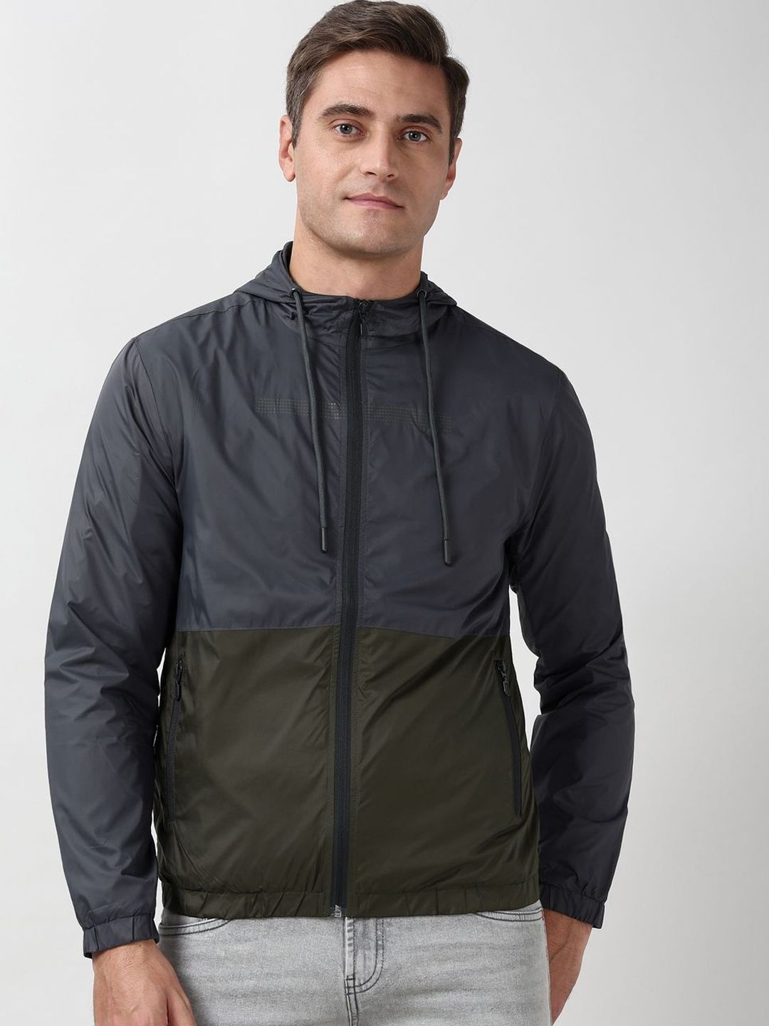 Peter England Casuals Men Hooded Colourblocked Sporty Jacket-picture-25