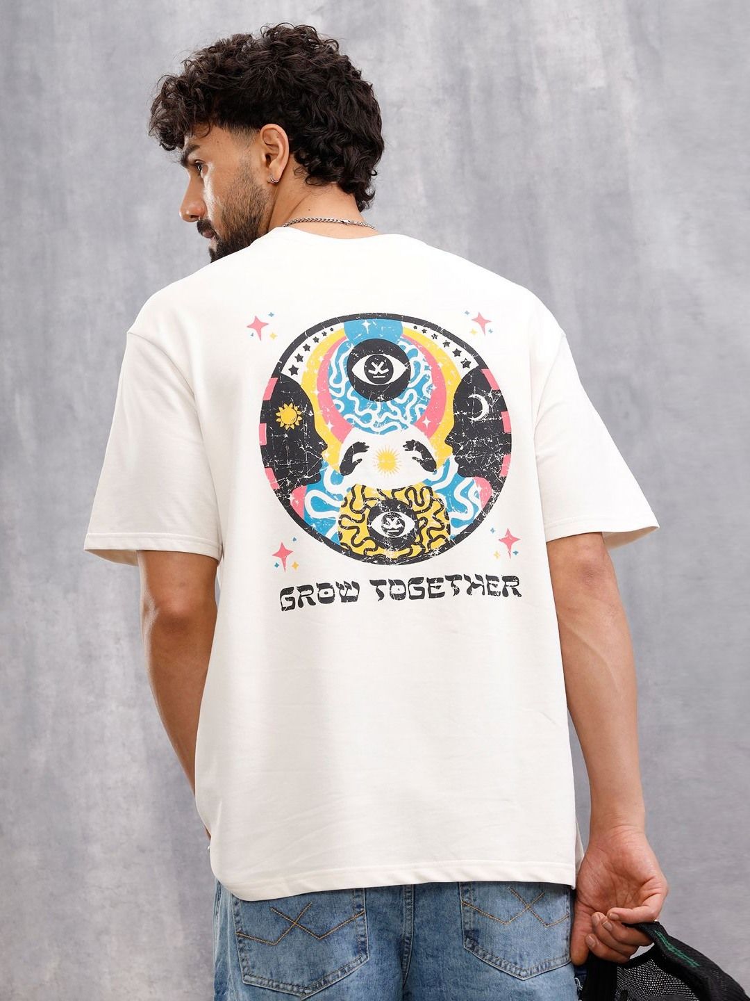 WROGN Men Graphic Printed Round Neck Cotton Relaxed Fit T-shirt-picture-31