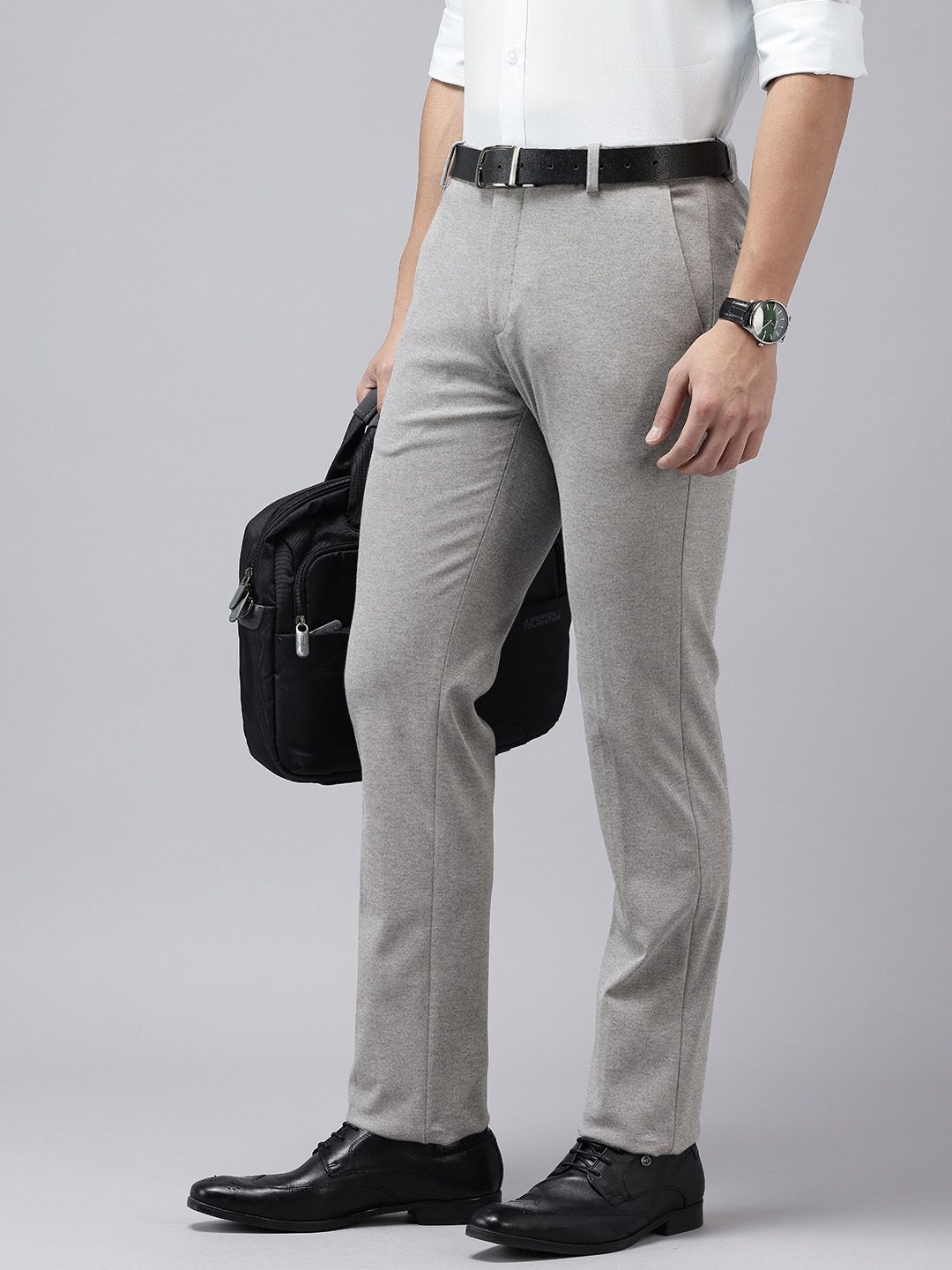 Arrow Men Tailored Fit Self Design Textured Formal Trousers-picture-24