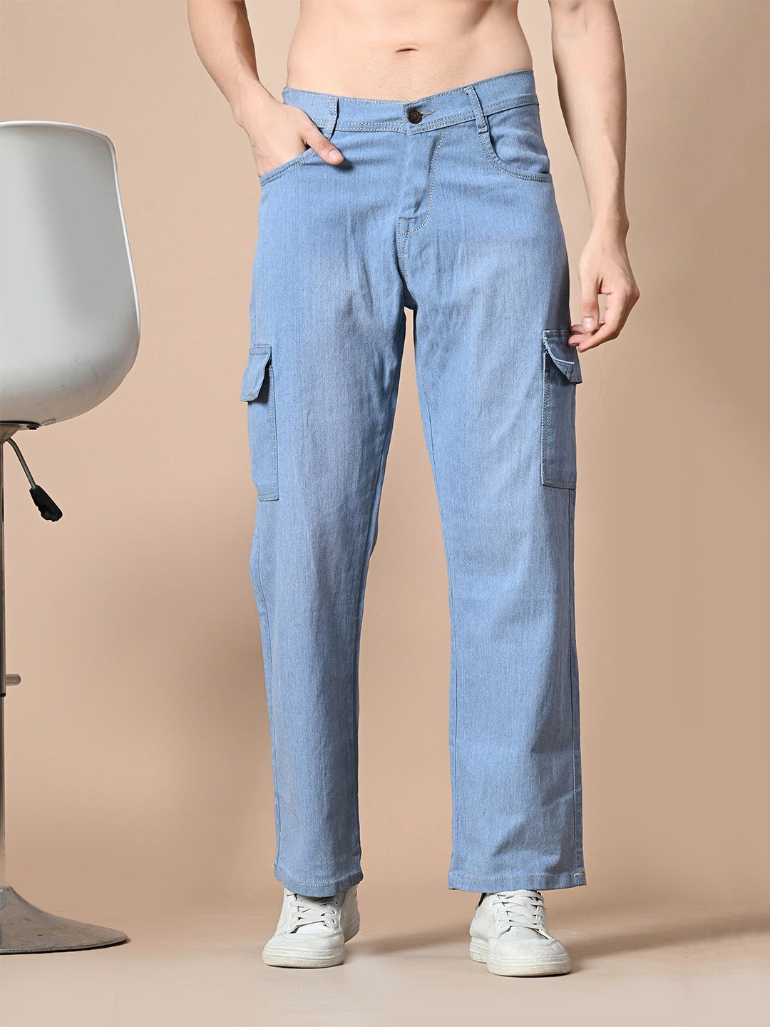 MaverIQ Men Classic Relaxed Fit Mid-Rise Stretchable Jeans-picture-19