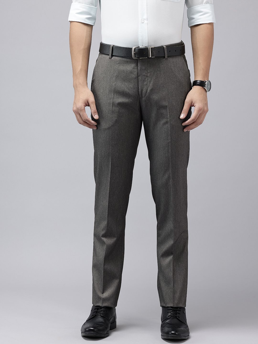 Arrow Men Tailored Fit Self Design Formal Trousers-picture-27
