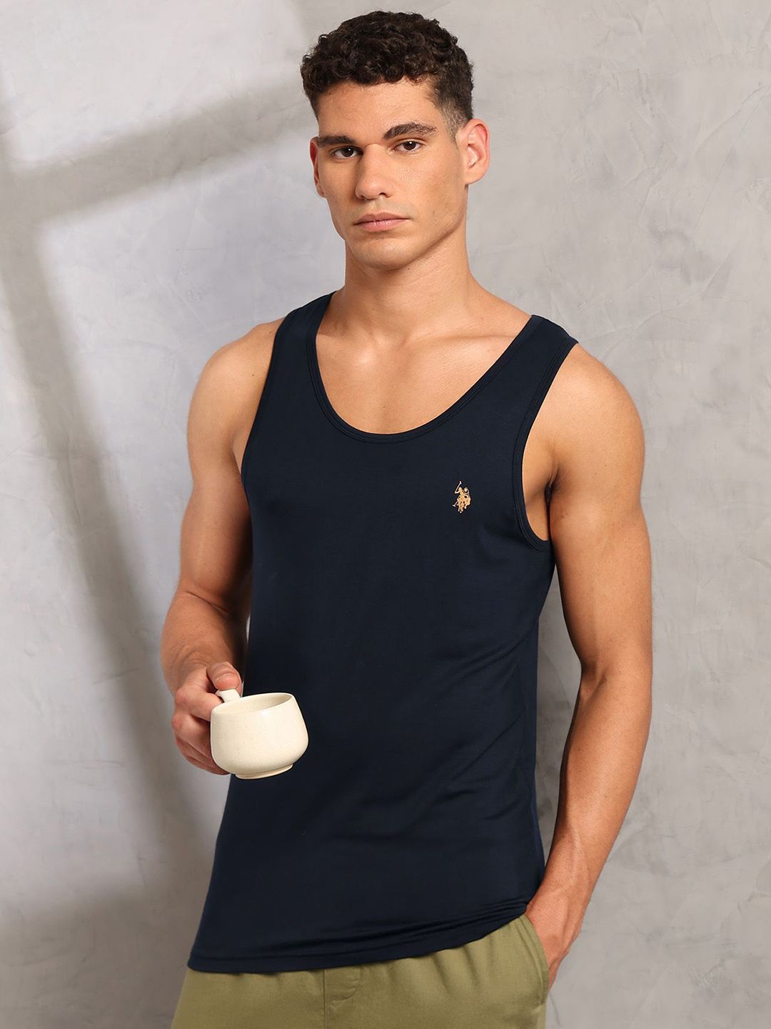 U.S. Polo Assn. Men Round Neck Sleeveless Undershirt Innerwear Vests-image-12