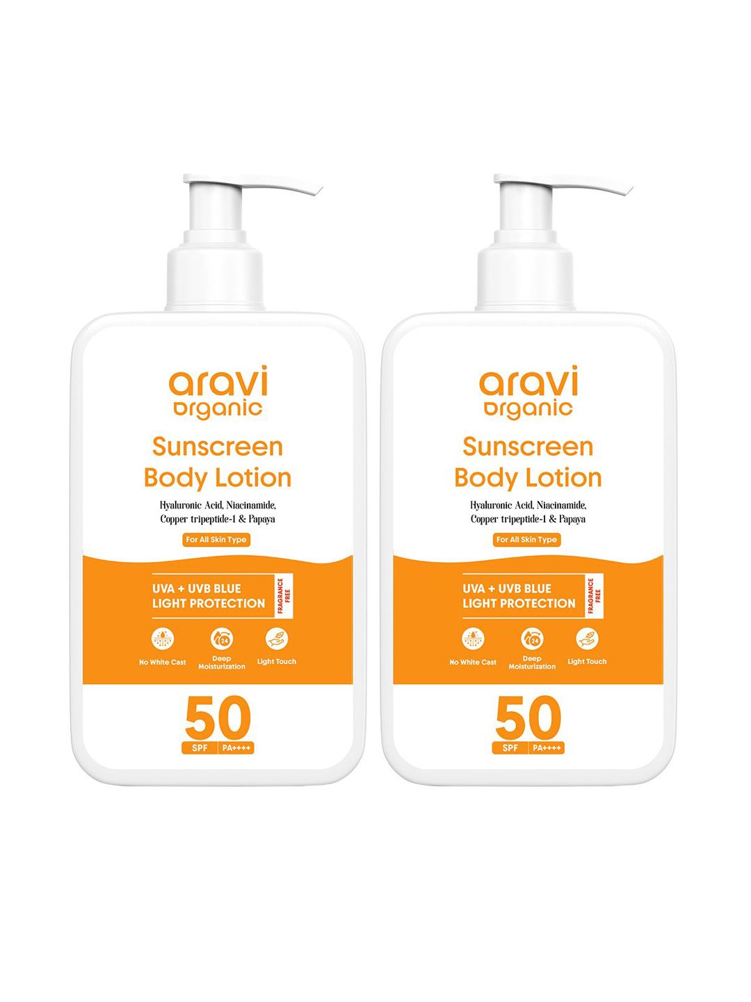 Aravi Organic Pack of 2 Oil-Free SPF 50 Sunscreen Body Lotion PA+++ For Sun Protection-picture-32