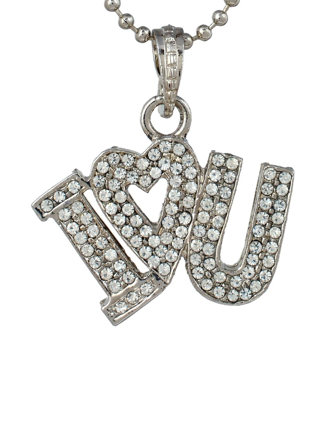 missmister Silver plated CZ studded I Love you design locket chain pendant-picture-34