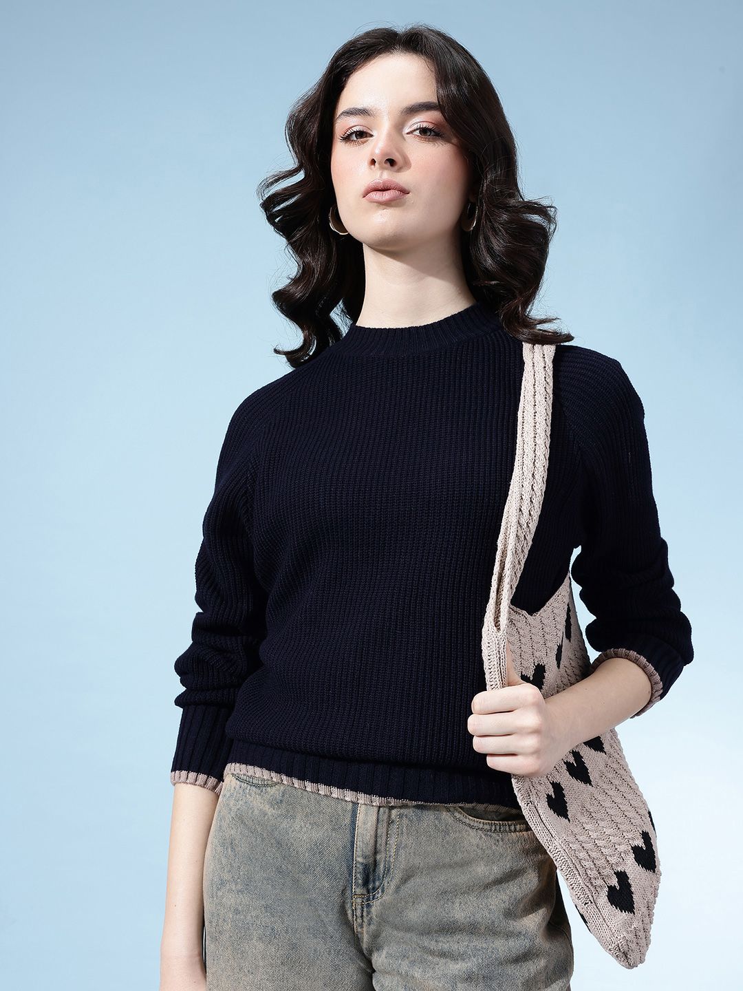 glitchez Contrast Tipping Ribbed Pullover-picture-28