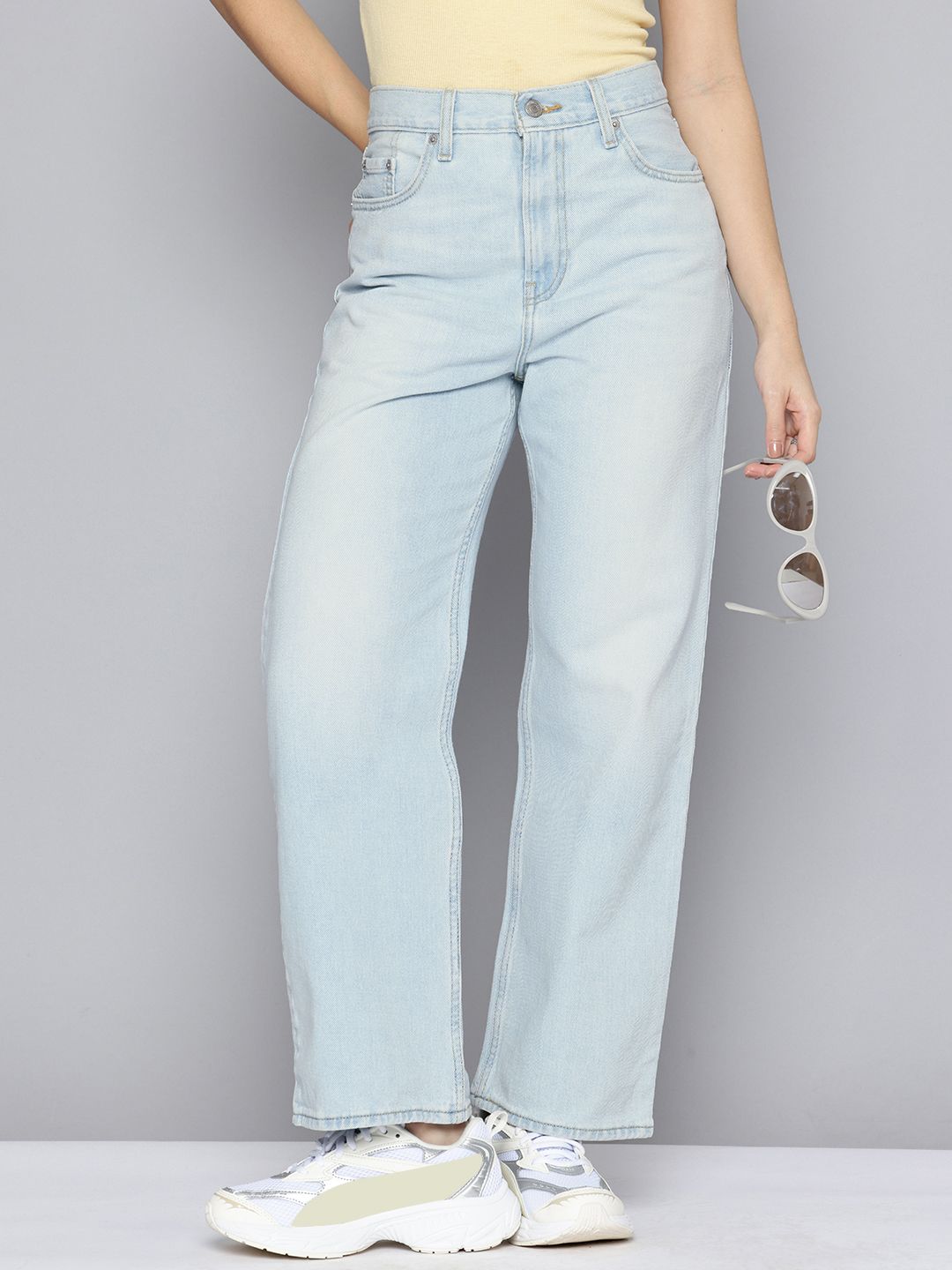 Levis Women Straight Fit High-Rise Pure Cotton Jeans