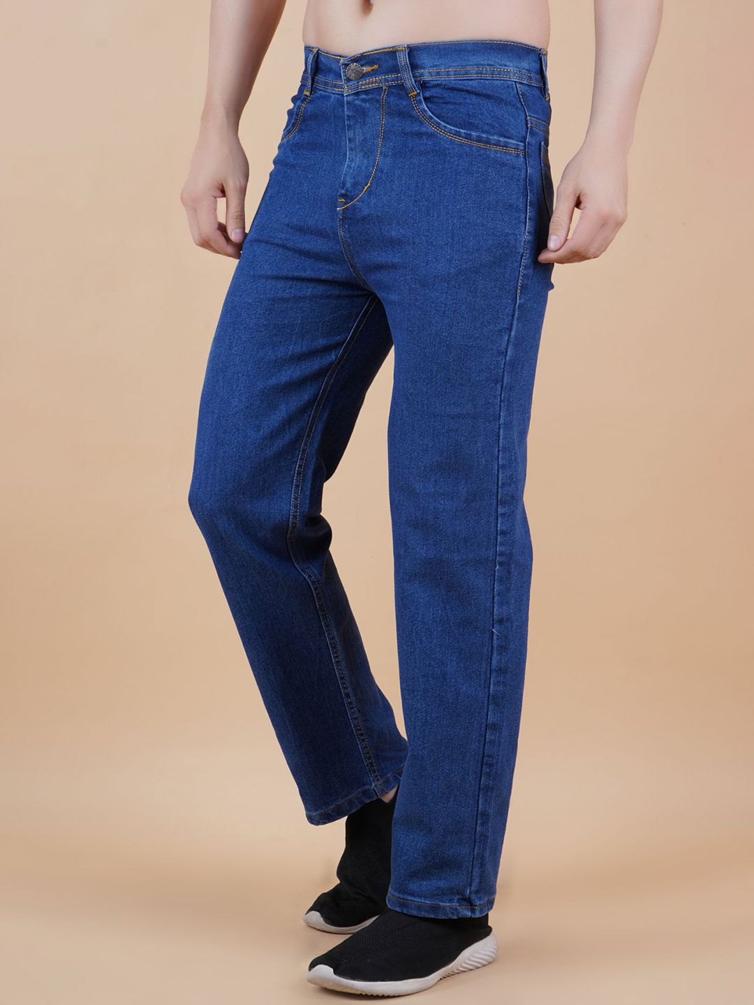 MaverIQ Men Classic Relaxed Fit Mid-Rise Stretchable Jeans-picture-10