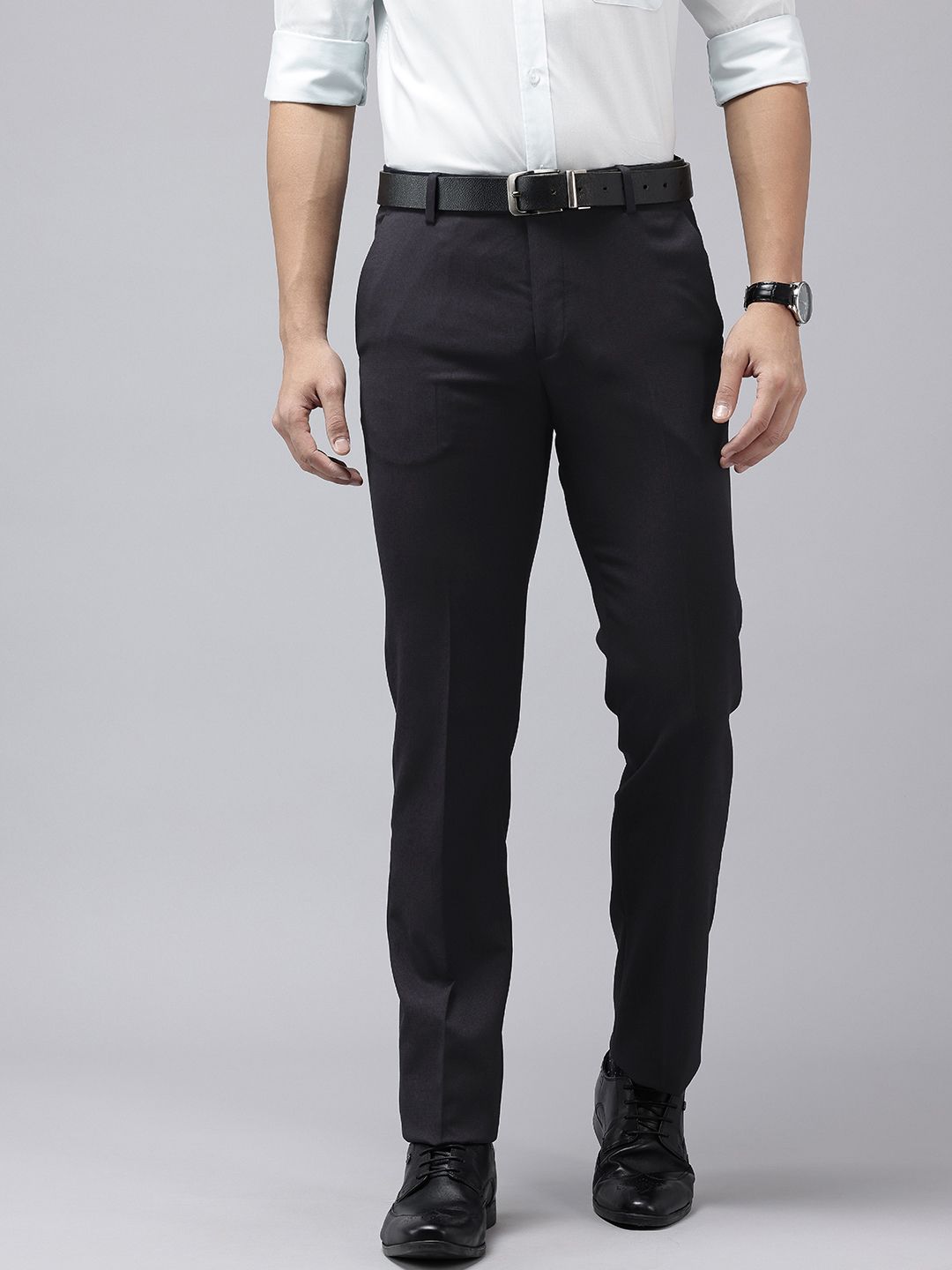 Arrow Men Striped Tailored Fit Formal Trousers-picture-31