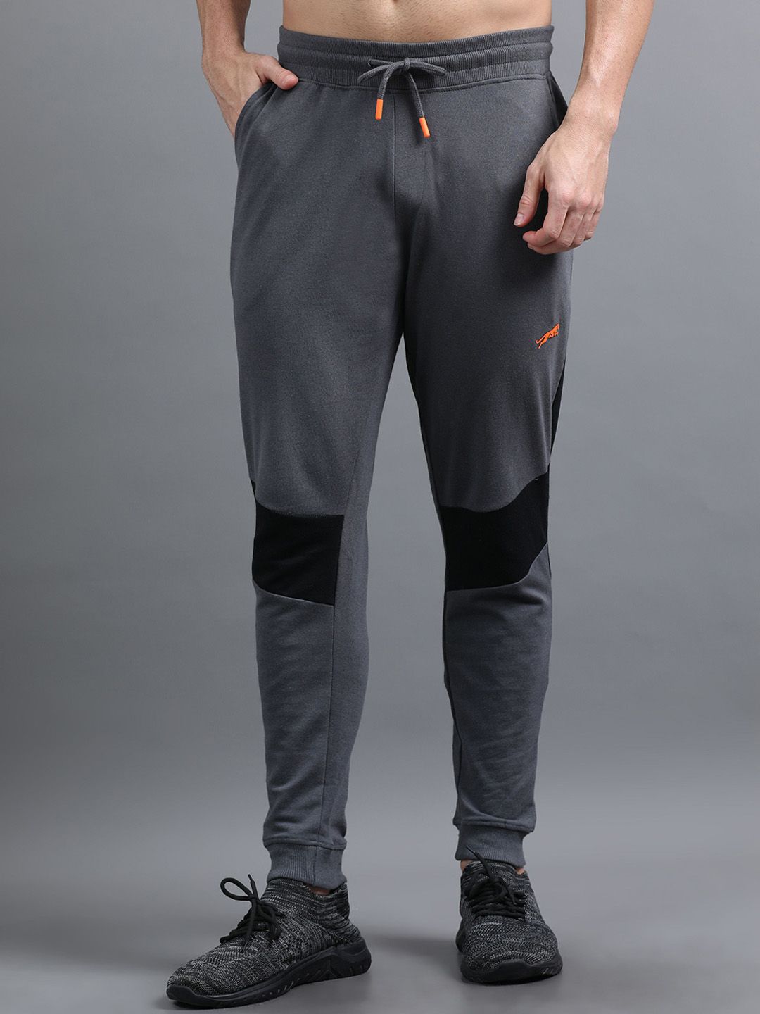 ARDEUR Men Colourblocked Mid Rise Regular Fit Joggers Track Pants-picture-24