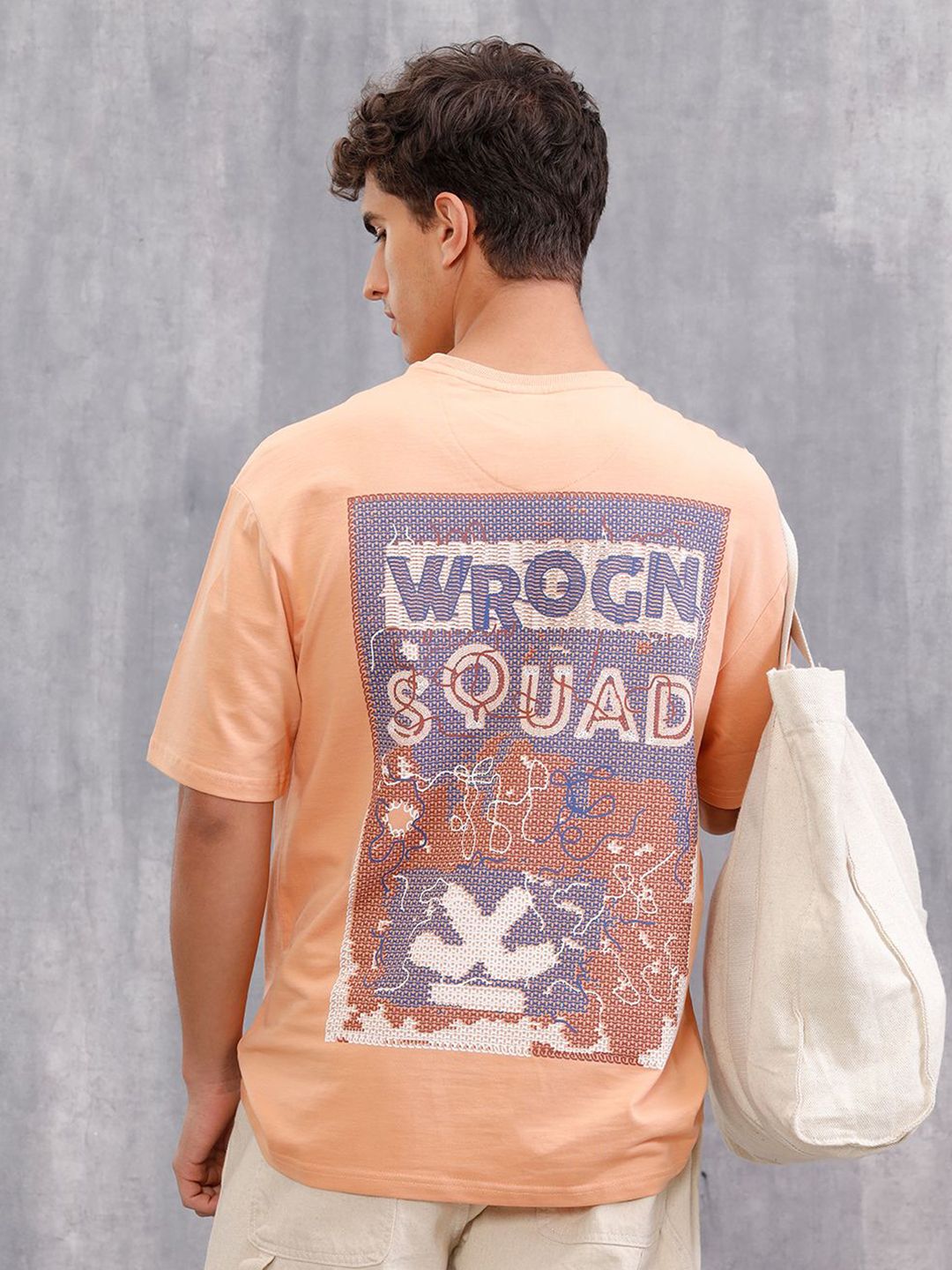 WROGN Men Typography Printed Round Neck Cotton Relaxed Fit T-shirt-picture-39